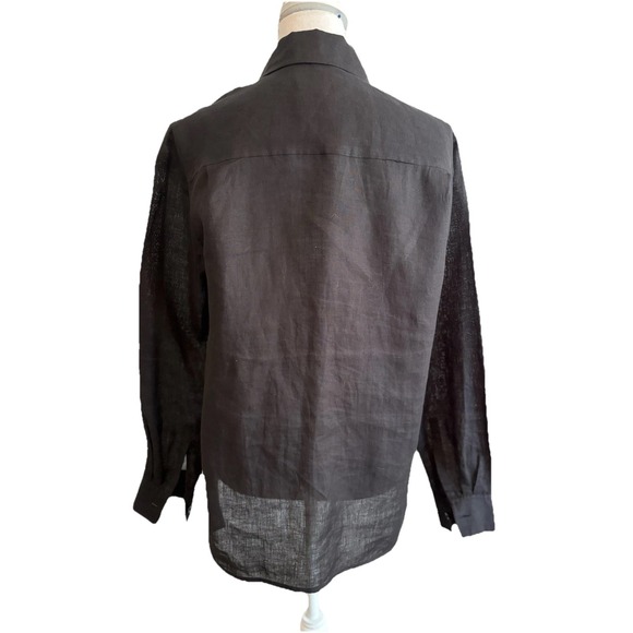 Brooks Brothers Irish Linen  Button Front Long Sleeve Top Blouse. Size 6 EUC - Picture 2 of 7